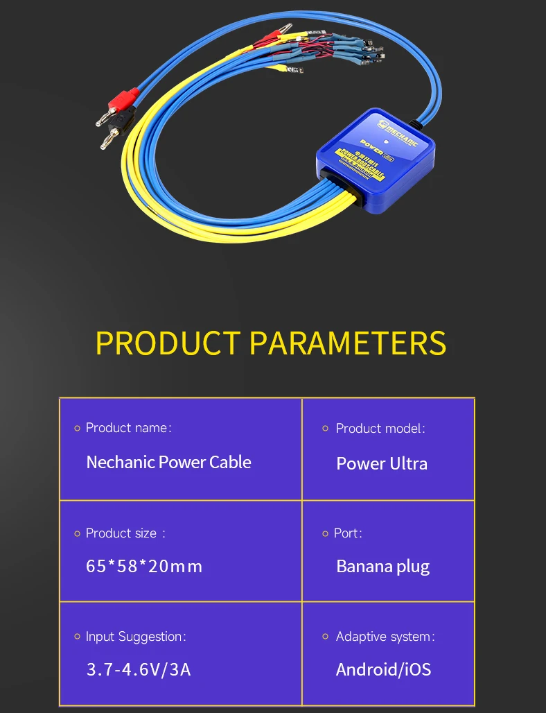 MECHANIC Power Ultra Power Supply Test Cable Mobile Boot Line Dla iPhone 6-15PM Dla Samsung Huawei Xiaomi Switch Power Test Cord