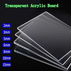 Transparent Acrylic Sheet Methacrylate Plate Square High Clear PMMA Plastic Boards Thickness 1/2/3/4/5mm~20mm Home DIY Billboard