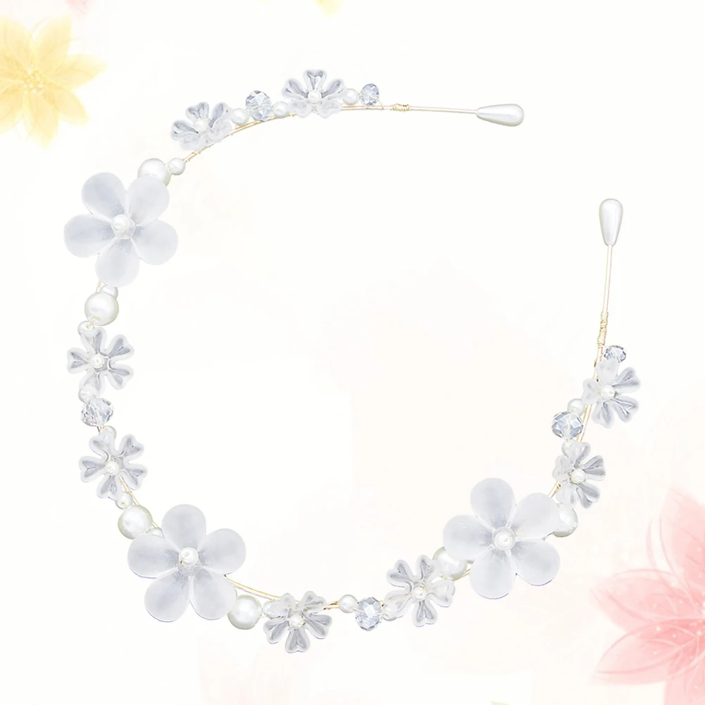 

Flower Headband Pearl Bridal Hair Accessories Wedding Headdress Headpiece