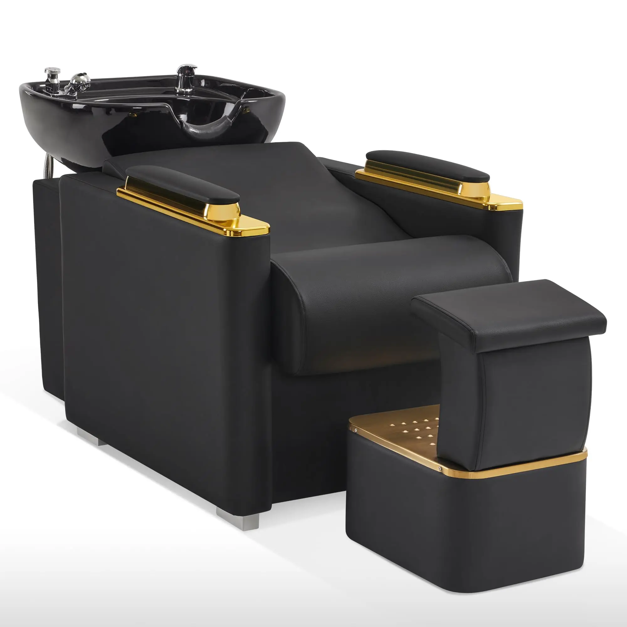 Backwash Shampoo Station Chair for Salon and Spa 8613(Black)
