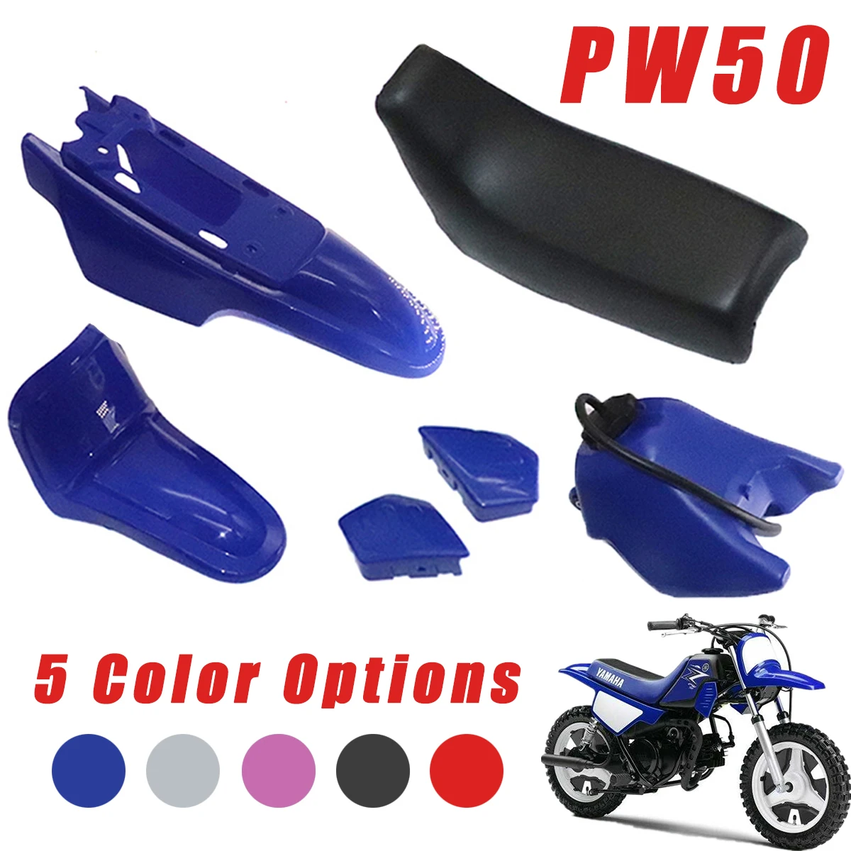 

Bodywork Plastic Fairing Body Kit For YAMAHA PW50 PY50 PW 50 PEE WEE Plastic Fender Body Seat Gas Tank Kit