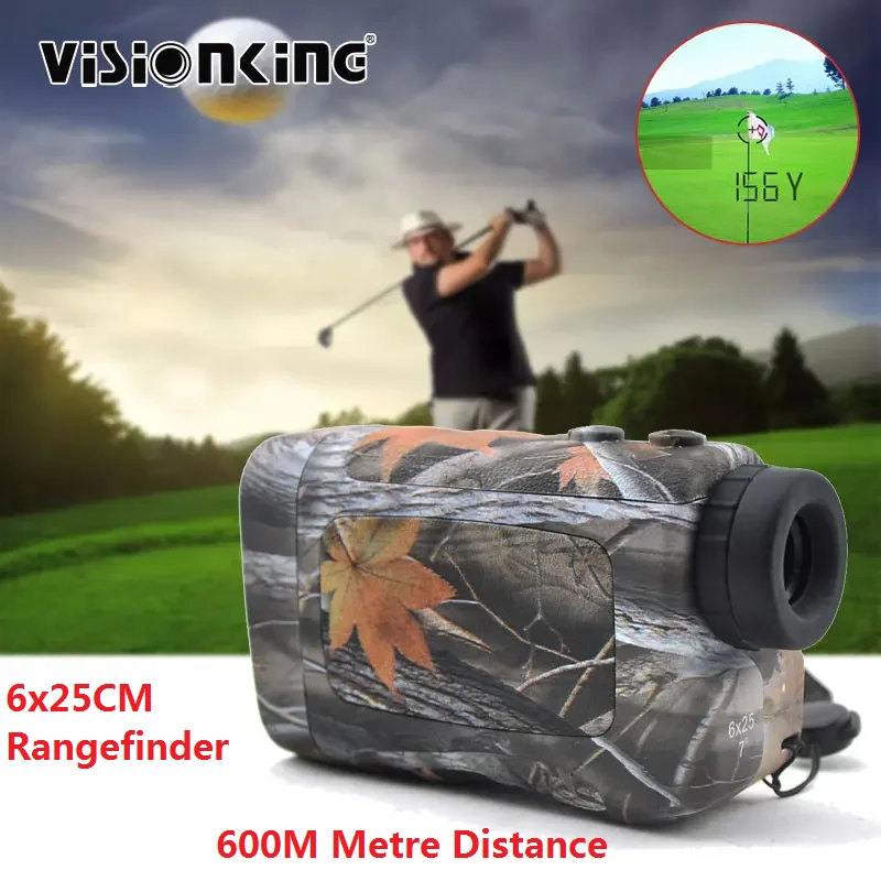 

Visionking 6X25 Laser Rangefinder FMC Bak4 LCD Display 600m Metre Distance Monocular With Flag-Lock Survey Telemeter Telescope