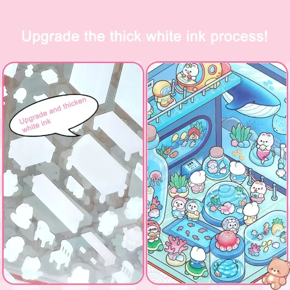 

20 в 1 книга с наклейками с пейзажем, милые 3D наклейки с героями мультфильмов, набор сцен, бесплатная комбинация, сделай сам, сцена в кабине, декоративные наклейки, журнал