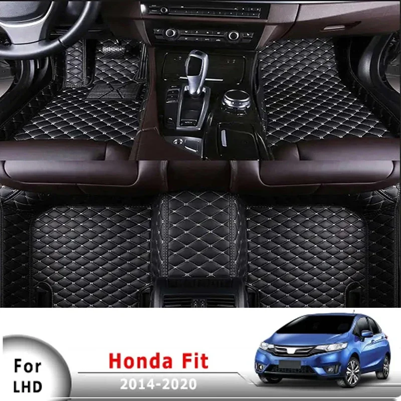 3D Auto Carpets Car Floor Mats For Honda Fit Jazz (5 Seats) 2020 2019 2018 2017 2016 2015 2014 Styling Rug Dash Foot Pads Covers