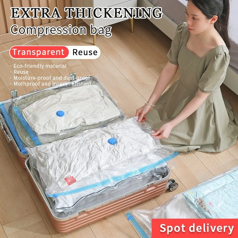 Travel Compression Bags, Roll Up Travel Space Saver Bags for Luggage, Cruise Ship Essentials Cothes, Folding Compressed Bag