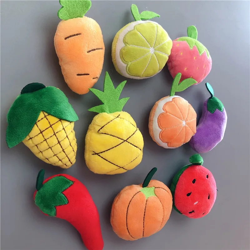 Plush refrigerator with anti-collision stickers to protect against bumps and creative fruits