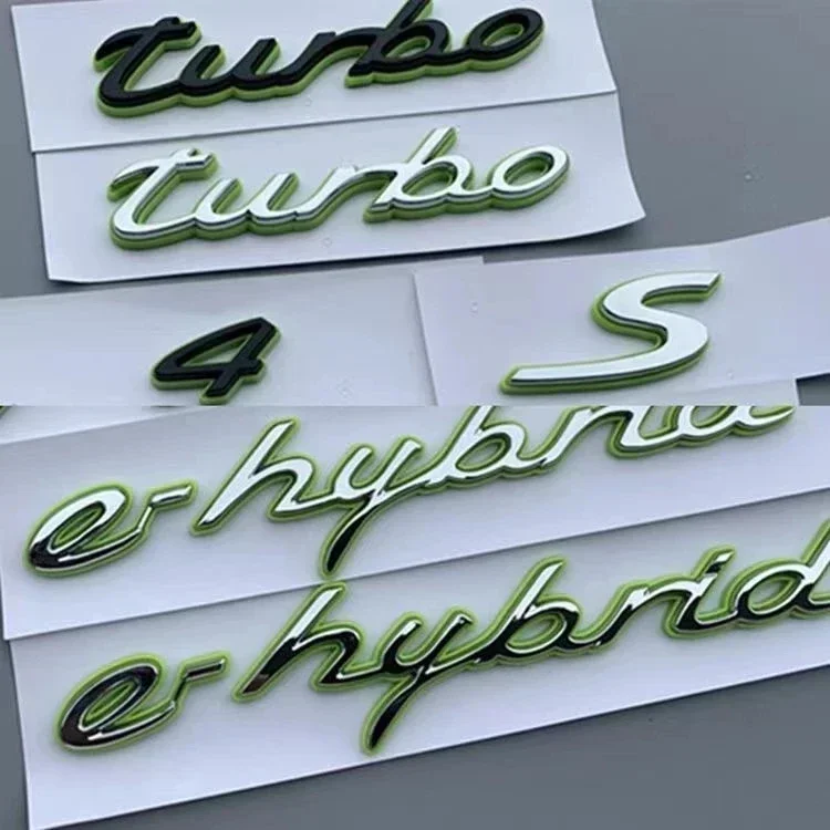 

1 шт. ABS Turbo 4 S E-hybrid GTS эмблема задняя дверь логотип значок Стайлинг наклейка крыло багажник Задняя Ehybird Боковая дверь наклейка