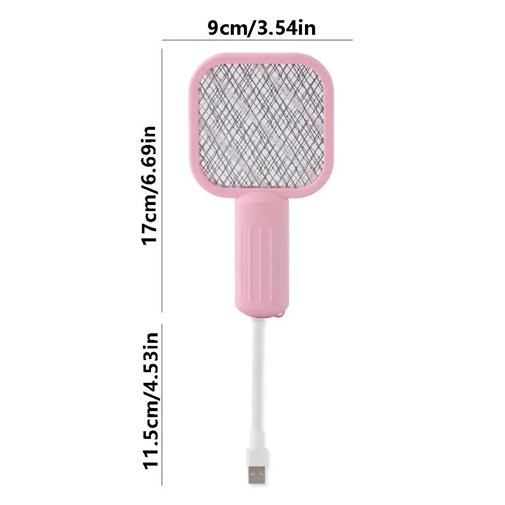 Matamoscas compacto Mini USB, luz UV, descarga eléctrica, lámpara antimosquitos, red de seguridad, raqueta de insectos Simple para el hogar
