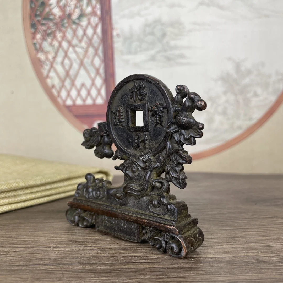 Metal statue feng shui felicitous wish of making money Length 8cm, Width 1.7cm, Weight 217g