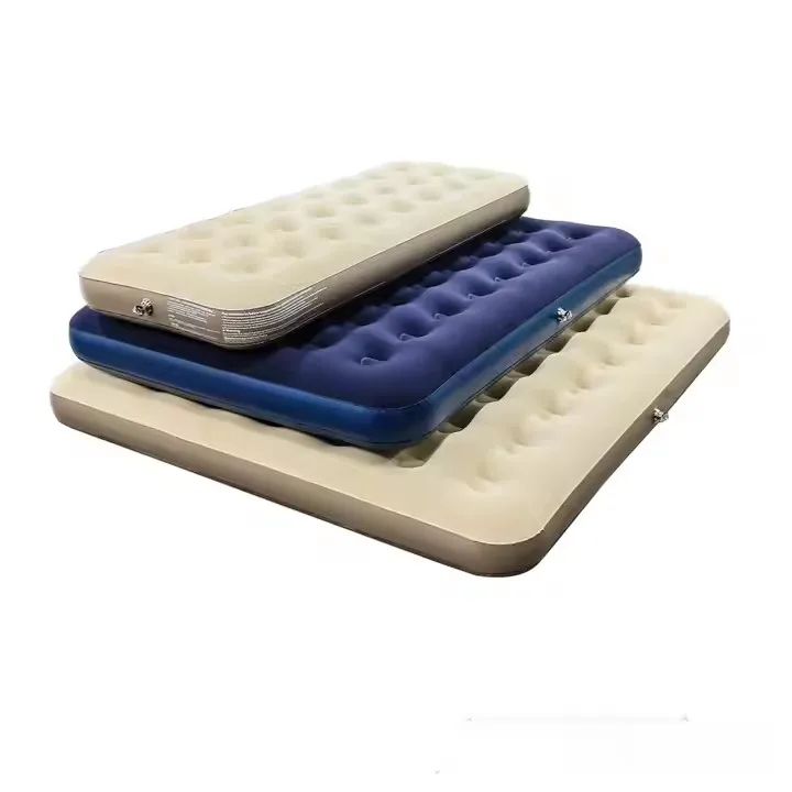 

Double Size Flocked Inflatable Bed Foldable Outdoor Camping Convertible Mattress