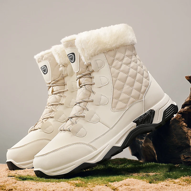 

Зимние высокие зимние сапоги для пар, мужские плюшевые утолщенные теплые хлопковые туфли большого размера, морозостойкие внешнеторговые ботинки