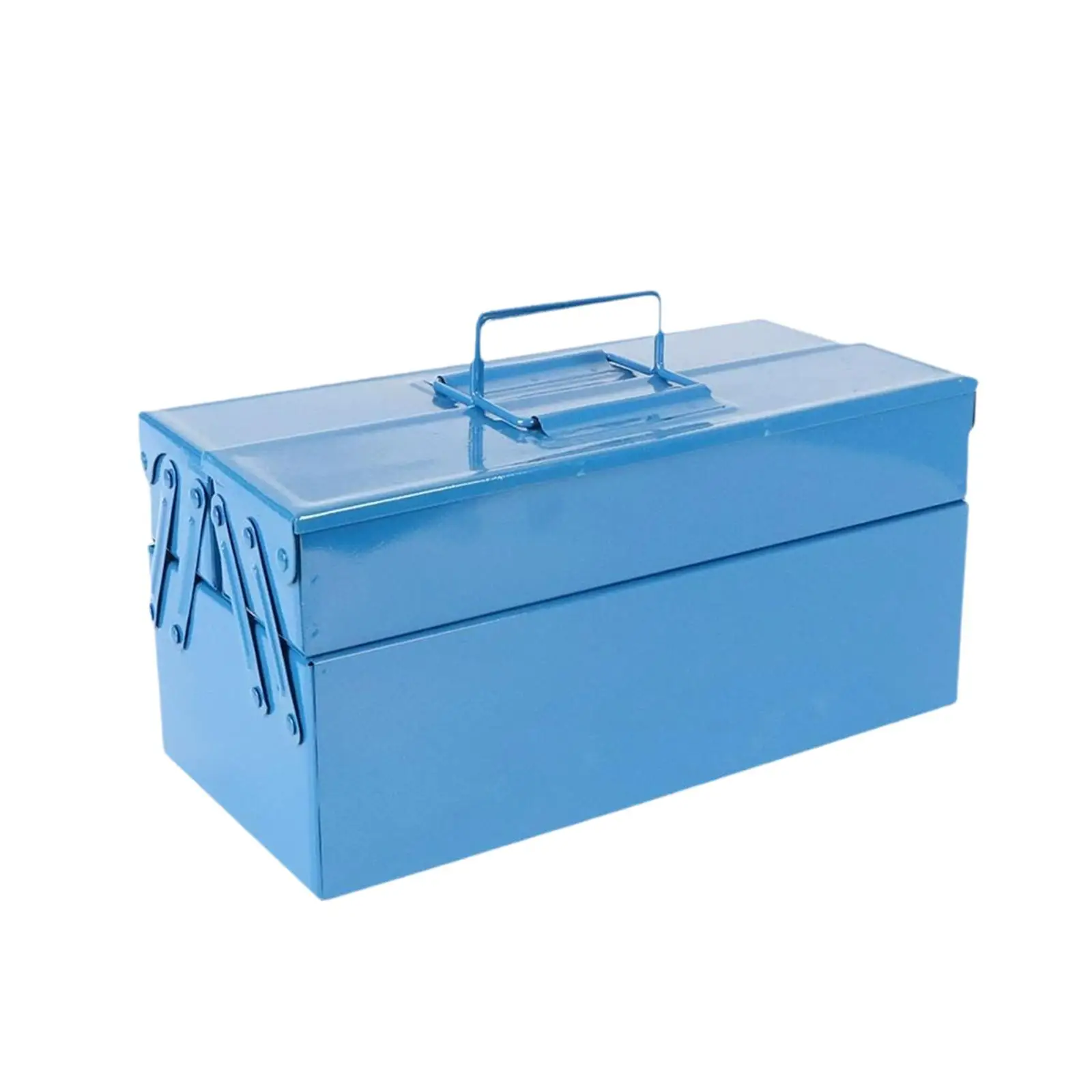 Iron Folding Tool Box with Handle Automobile Repair 2 Layer 3 Tray Hardware Organizer for Mechanical Repairs Car Warehouse Home