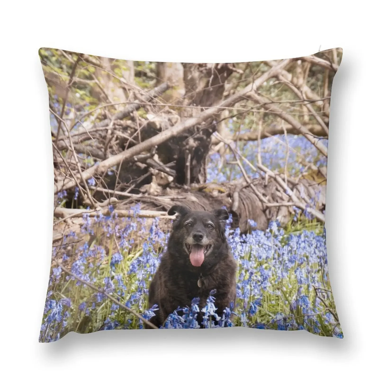 Dog with Bluebells Throw Pillow Pillow Case Christmas Pillow Cases Cushions For Decorative Sofa