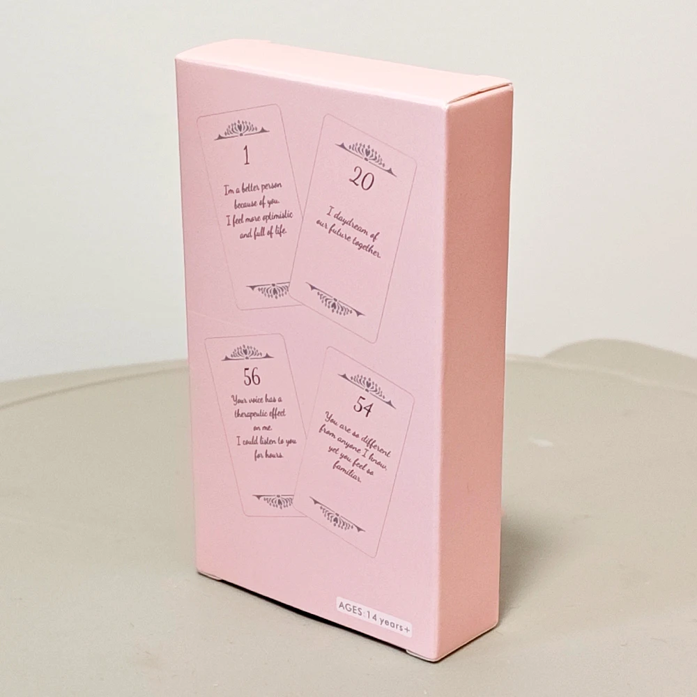 Soulmate Love Message Oracle Deck 56 Heartfelt Romance Cards 10.3*6cm for Twin Flame Readings Elegant Pink Oracle Cards