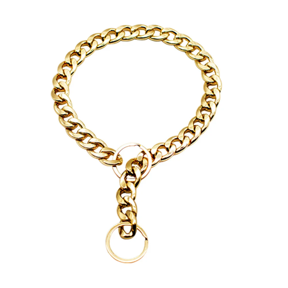 

Golden Chain Dog Necklace For Small Large Dogs Polished Round Edges Durable Pet Costume Accessories Collar Pet