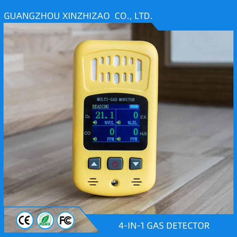 UpgradeGas Detector Toxic And Harmful Gas Detector Combustible Carbon Monoxide Oxygen Hydrogen Sulfide Four-in-one Gas Detector