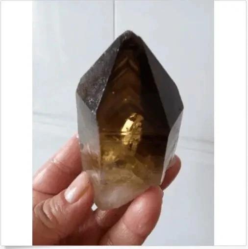

Natural Smoky Citrine "pyramid" QUARTZ CRYSTAL POINT HEALING 269.6g