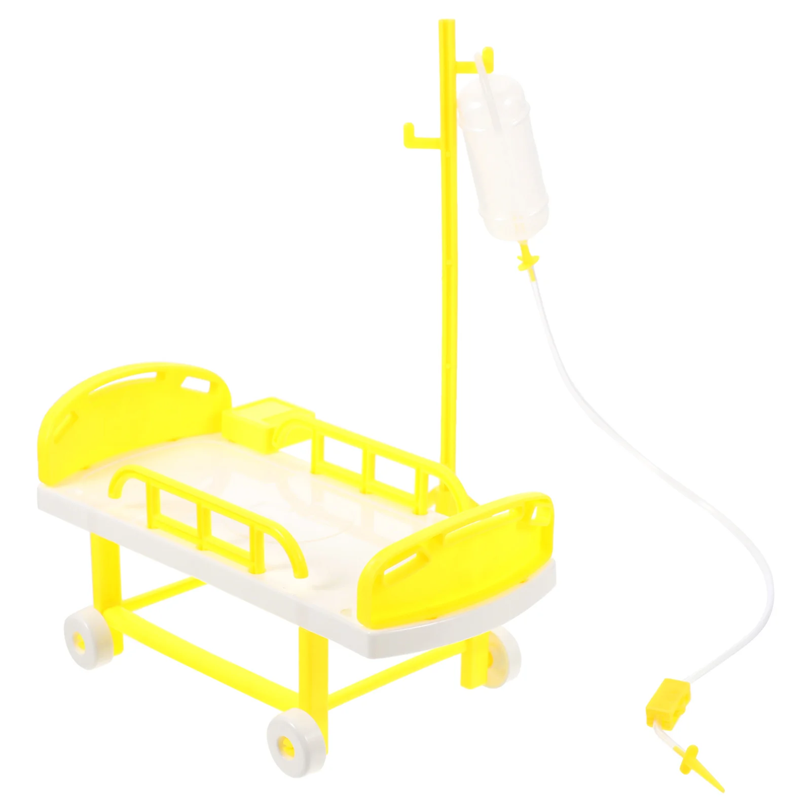 Simulierte medizinische Bett Mini Krankenhaus Spielzeug spielen Haus Spiel zubehör und Infusion flasche Szene Dekor Arzt Simulation Kits