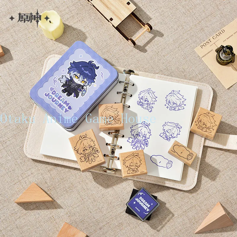 Genuine Official Genshin Impact Flins Anime Badge Folding Fan Acrylic Standee Phone Chain Pendant Sticker Wooden Seal Gift - view 4