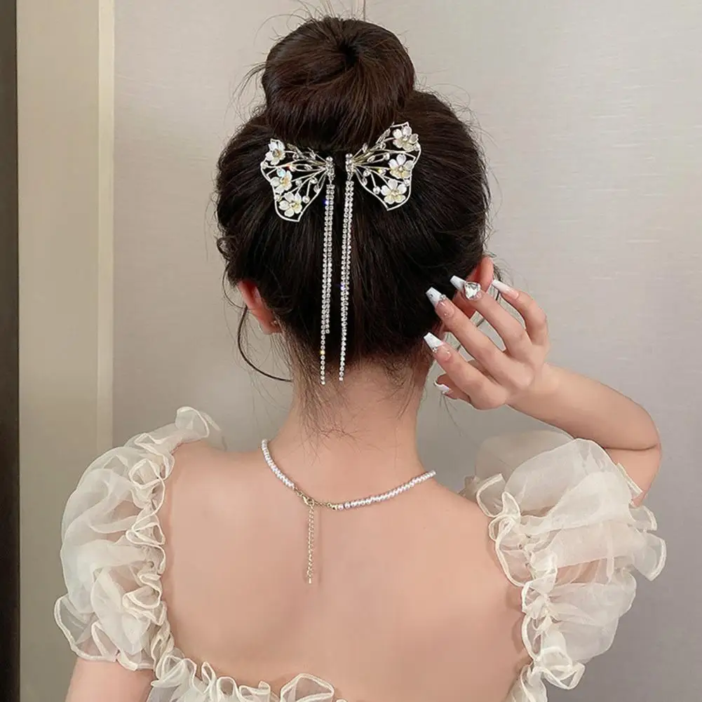 Beautiful Comb Design Headwear Women Large Butterflies Decor Ponytail Hair Claw Round Horsetail Buckle Hair Accessories