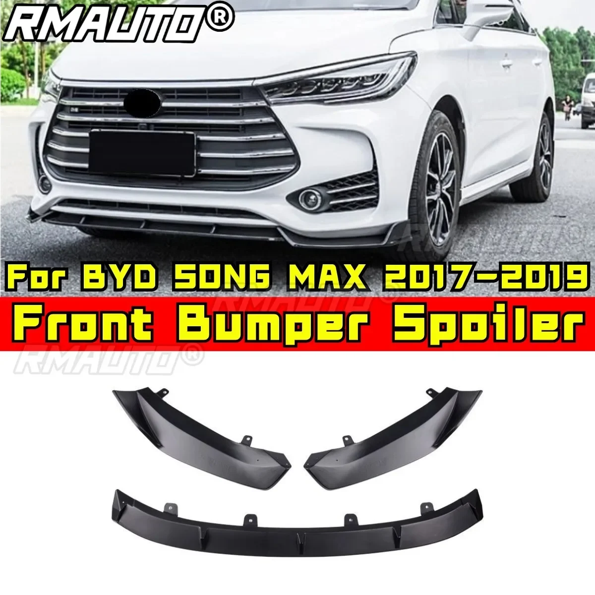 For BYD SONG MAX 2017-2019 Car Accessories Front Bumper Lip Splitter Diffuser Spoiler Bumper Lip Protector Modification Part