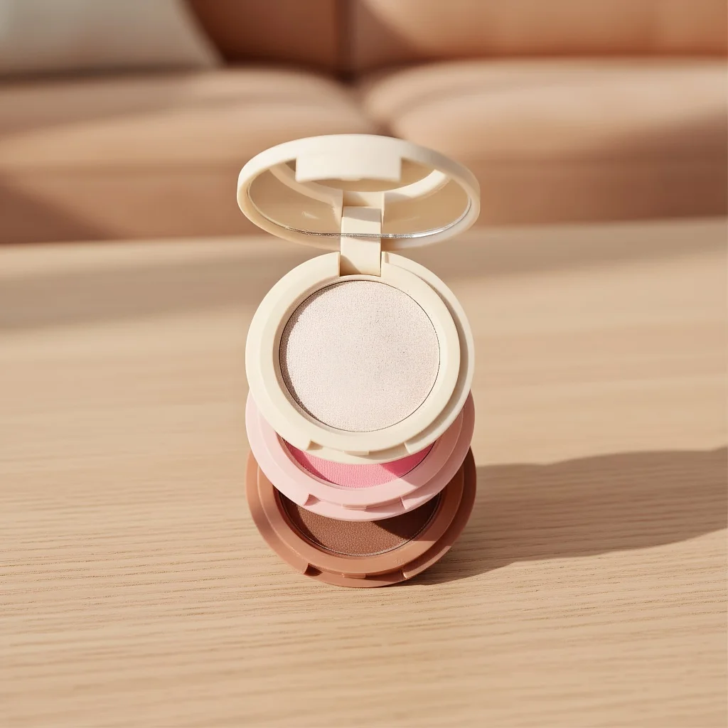 لوحة مكياج 3 في 1 الكل في واحد: هايلايتر وبودرة كونتور وأحمر خدود لمجموعة أدوات لامعة للوجه للمبتدئين #1