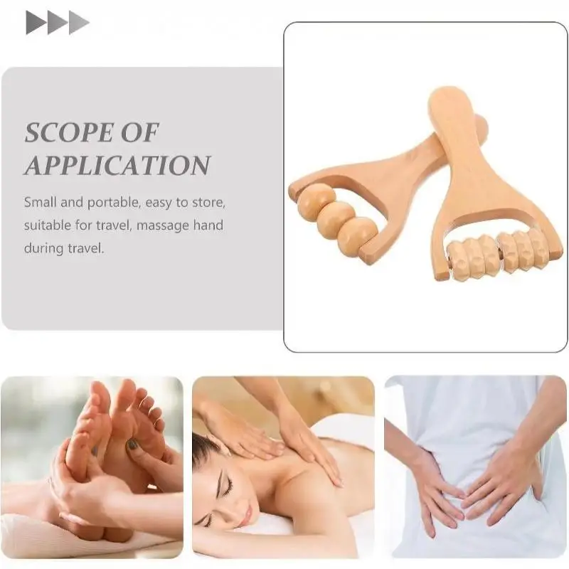 Wooden Massager Compact Shoulder And Leg Roller Relaxation Tools Suitable For Whole Body Face And Neck