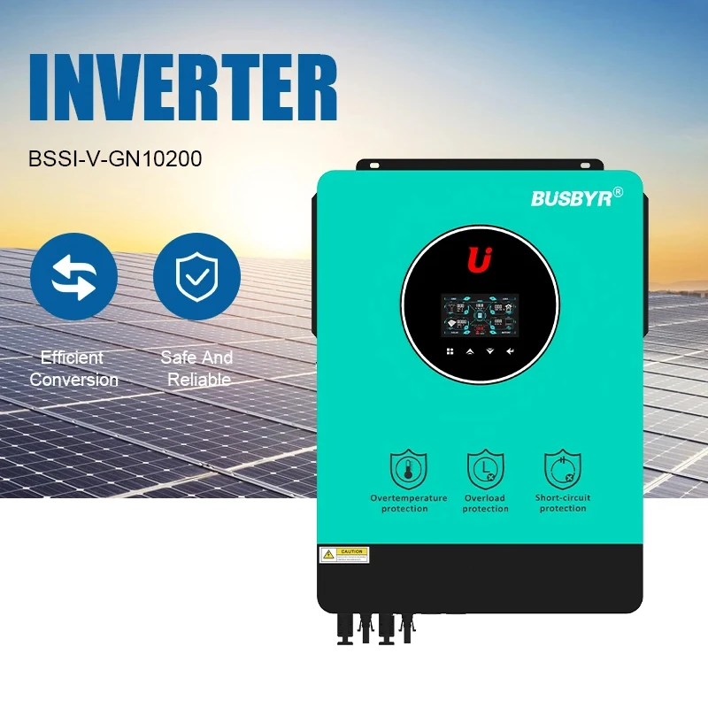 Inversor híbrido de onda senoidal pura, on-grid, off-grid, MPPT construído, DC 48V 230VAC, entrada fotovoltaica dupla para sistema de painel solar, 10200W, carga 160A