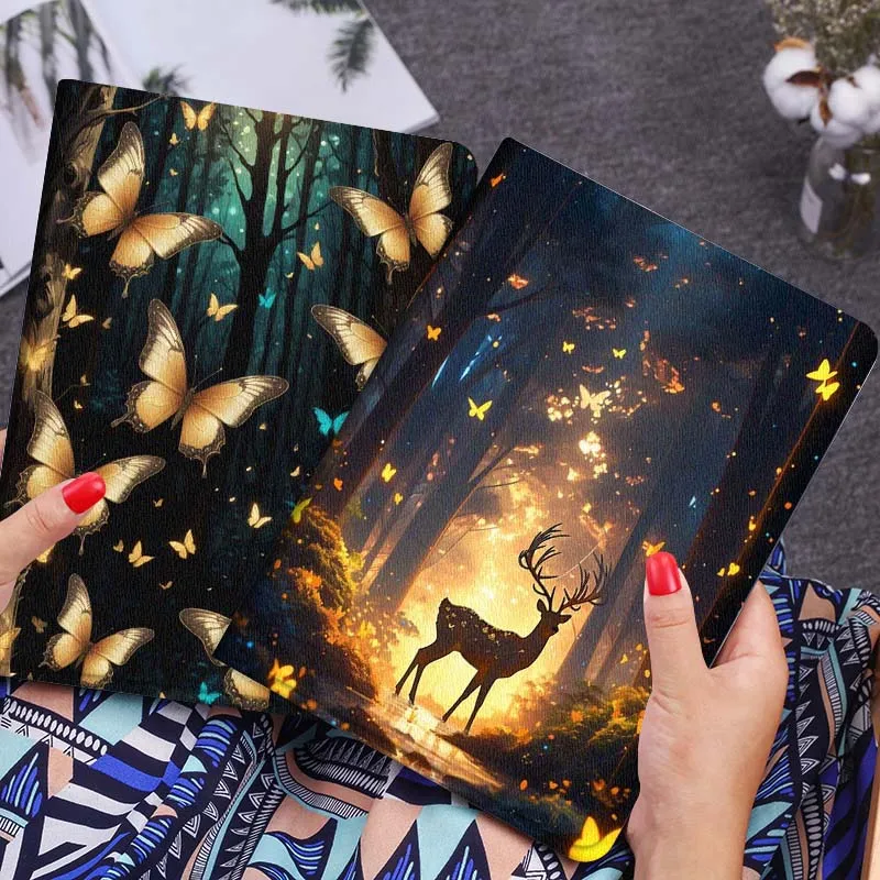 

Luminous Art Butterfly Deer Gift For Xiaomi Redmi Mi Poco Pad 2 5 6s 7 7s Ultra Pro Max 14 12.4 12.1 inch Soft Tablet Case