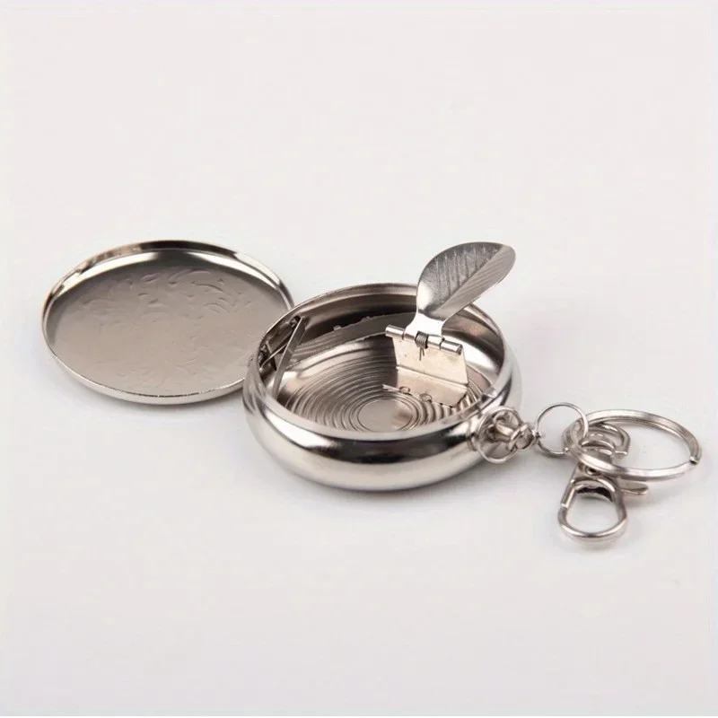 Stainless Steel Portable Mini Ashtray with Key Chain and Cigarette Pocket Ashtray/Vehicle Cigarette Ashtray