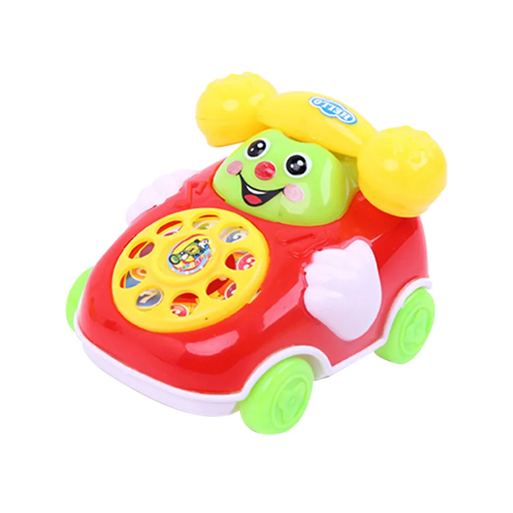 1Pcs Pull Line Cartoon Telephone Educational Cable Phone for Kids Learning Coordination Skill Development Gift