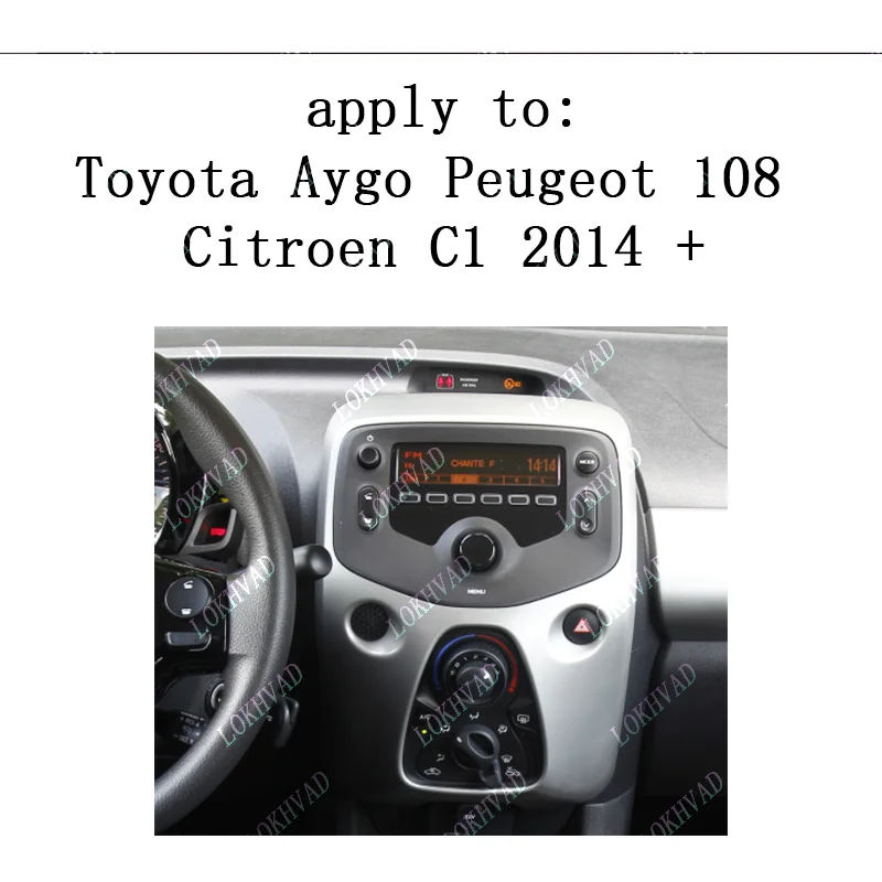 9 Inch Car Frame Fascia Adapter Android Radio Dash Fitting Panel Kit For Toyota Aygo Peugeot 108 Citroen C1 2014+