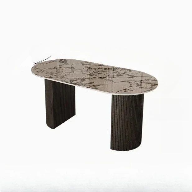Simple Nordic Dining Table Oval Marble Minimalist Home Kitchen Dining Table Beauty Comfy Mesa Plegables Kitchen Furniture