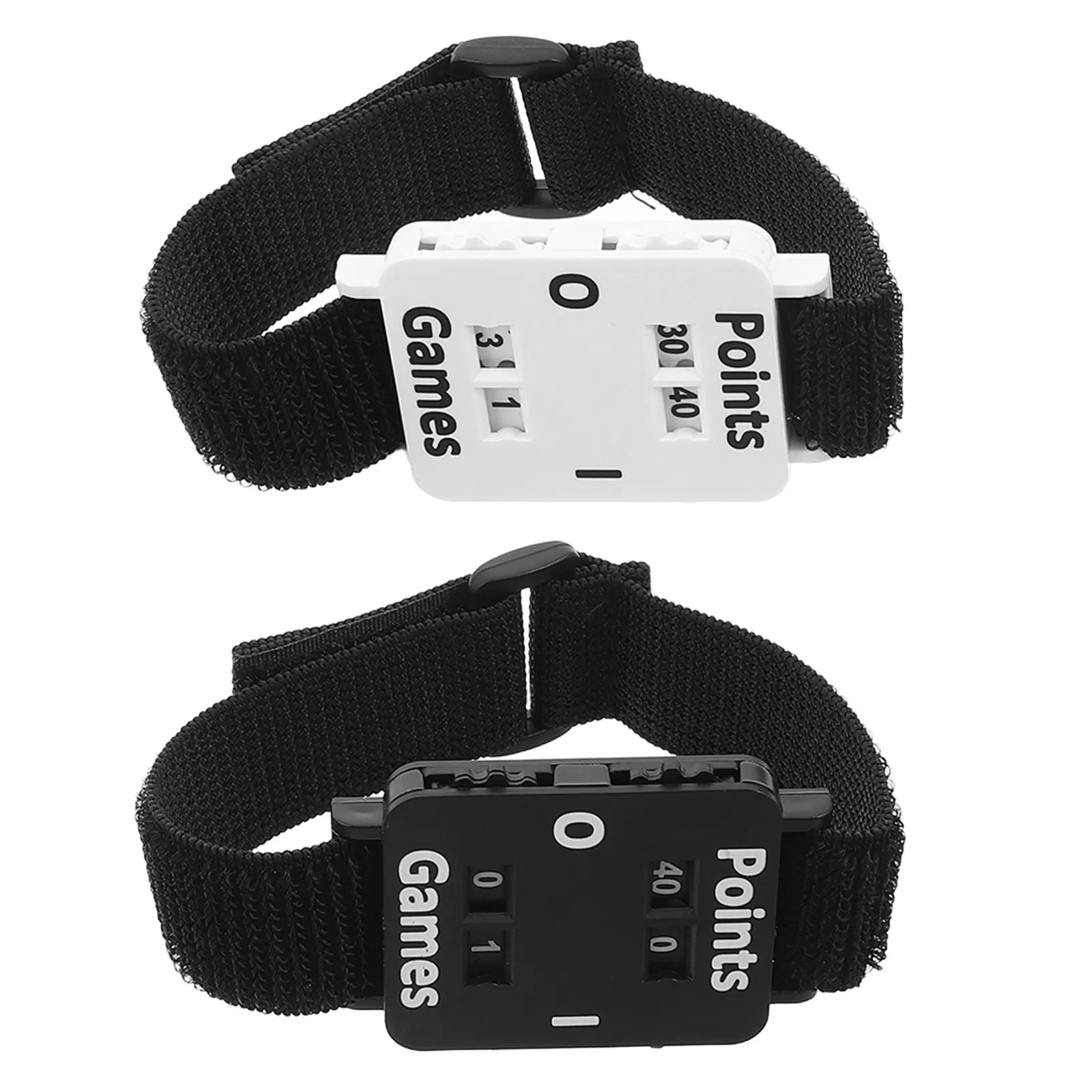 2Pcs Sports Score Counter Racket Scorekeeper Portable Adjustable Elastic Strap Mechanical Dial Wrist Tennis