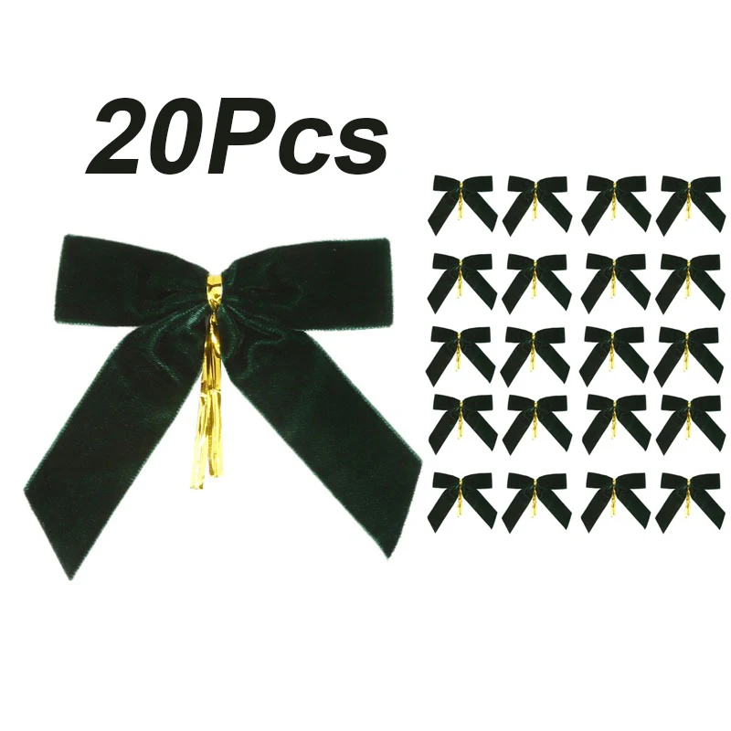 10/20 قطعة الأقواس المخملية لشجرة عيد الميلاد ديكور إكليل جارلاند المخملية القوس مع تويست التعادل عيد الميلاد المخملية الانحناء عطلة عيد الميلاد #6