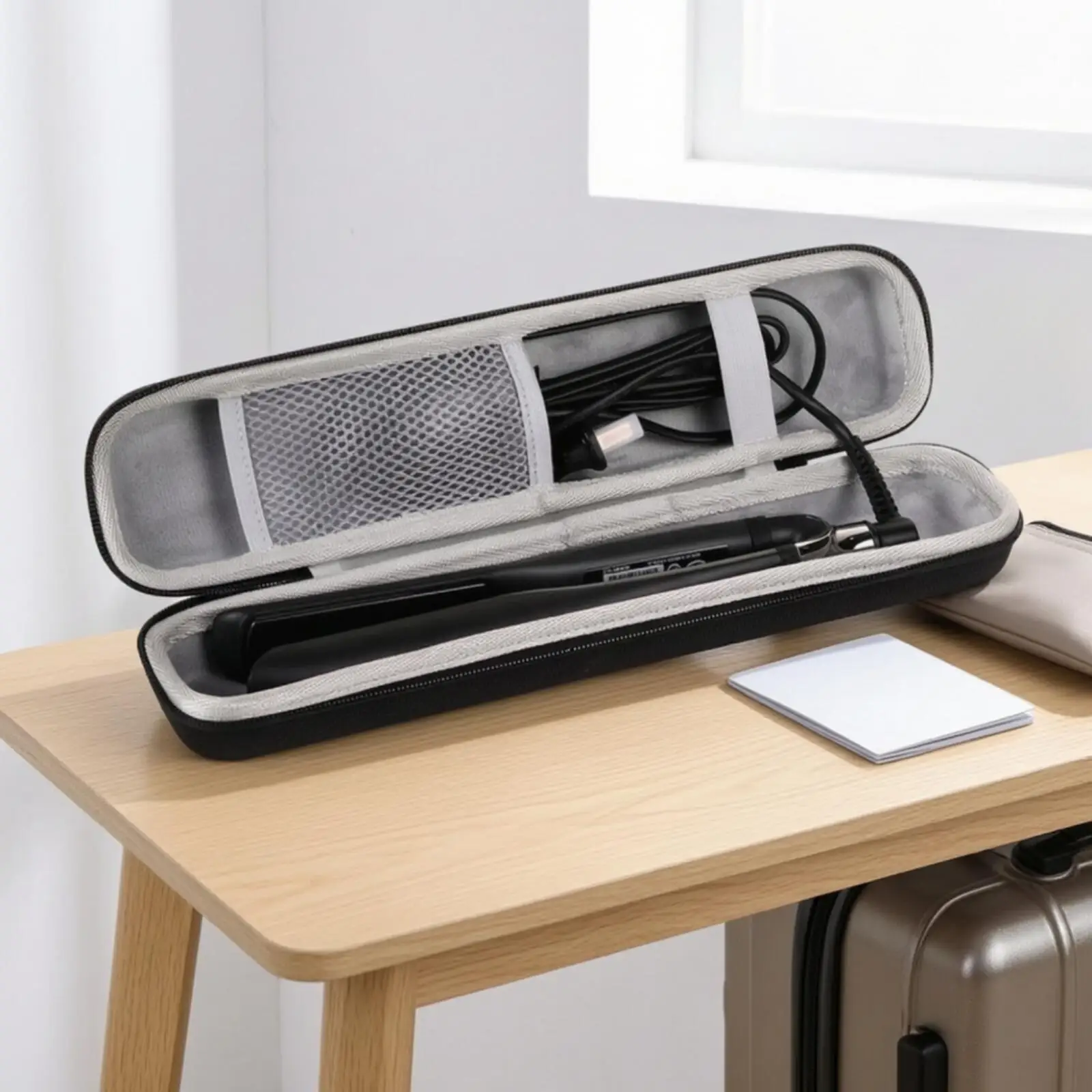 EVA Hard Shell Waterproof Storage Case for Styling Iron Compact Travel Bag with Elastic Strap