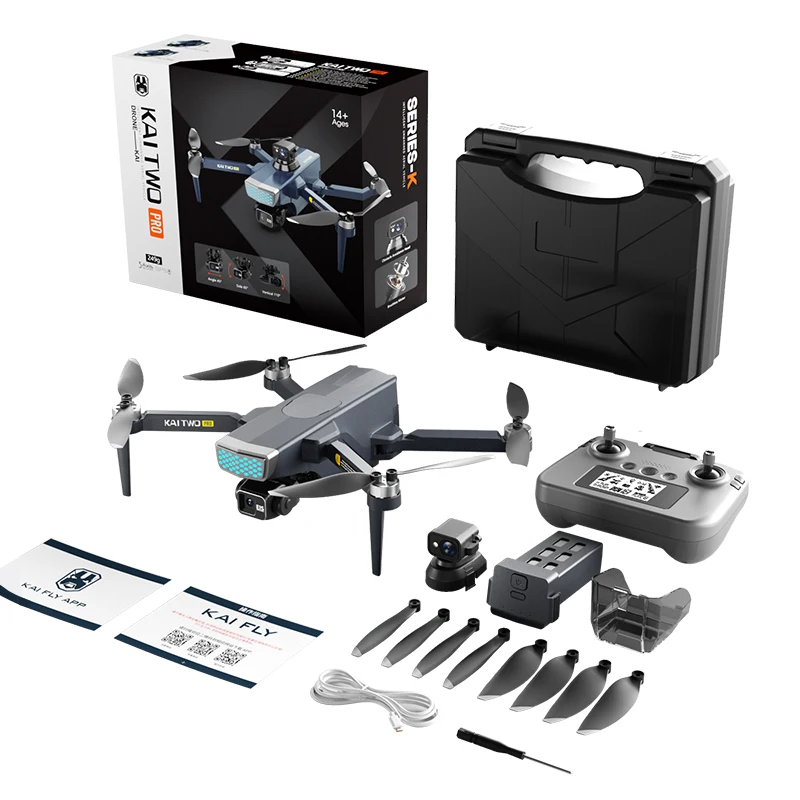 KAI DOIS Pro GPS Drone, câmera 8K HD, cardan de 3 eixos, fotografia anti-shake profissional, Quadcopter dobrável sem escova, LED, novo, 2024