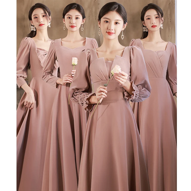 

Pink Long Dress Formal Party Dress Celebrity Banquet Dress Evening Party Dress Bridesmaid Dresses Temperament Cheongsam