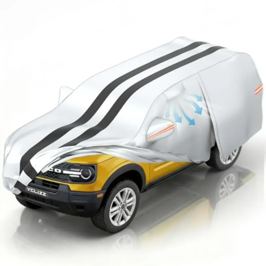 

car cover custom Fit 2021-2026 Ford Bronco Sport, Outdoor Waterproof with Breathable Vents All Weather, 10 Layers Heavy Duty Fu
