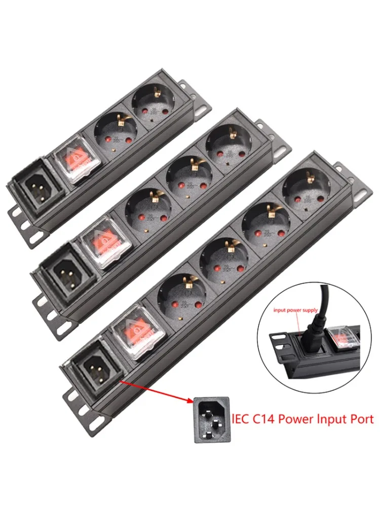 PDU Power Strip dystrybucja jednostka szafa zamontować 2-8 sposobów UE niemieckie gniazdka przełączające wejście interfejsu C14 — zdjęcie produktu 7