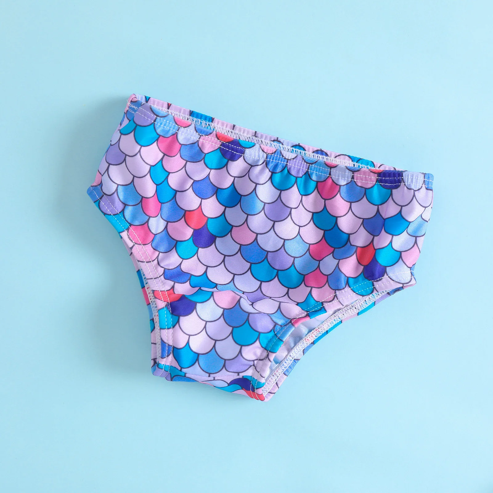 Traje de baño de dos piezas para niños y niñas, conjunto de Bikini con estampado de escamas de pez, traje de baño para niños pequeños, ropa de playa