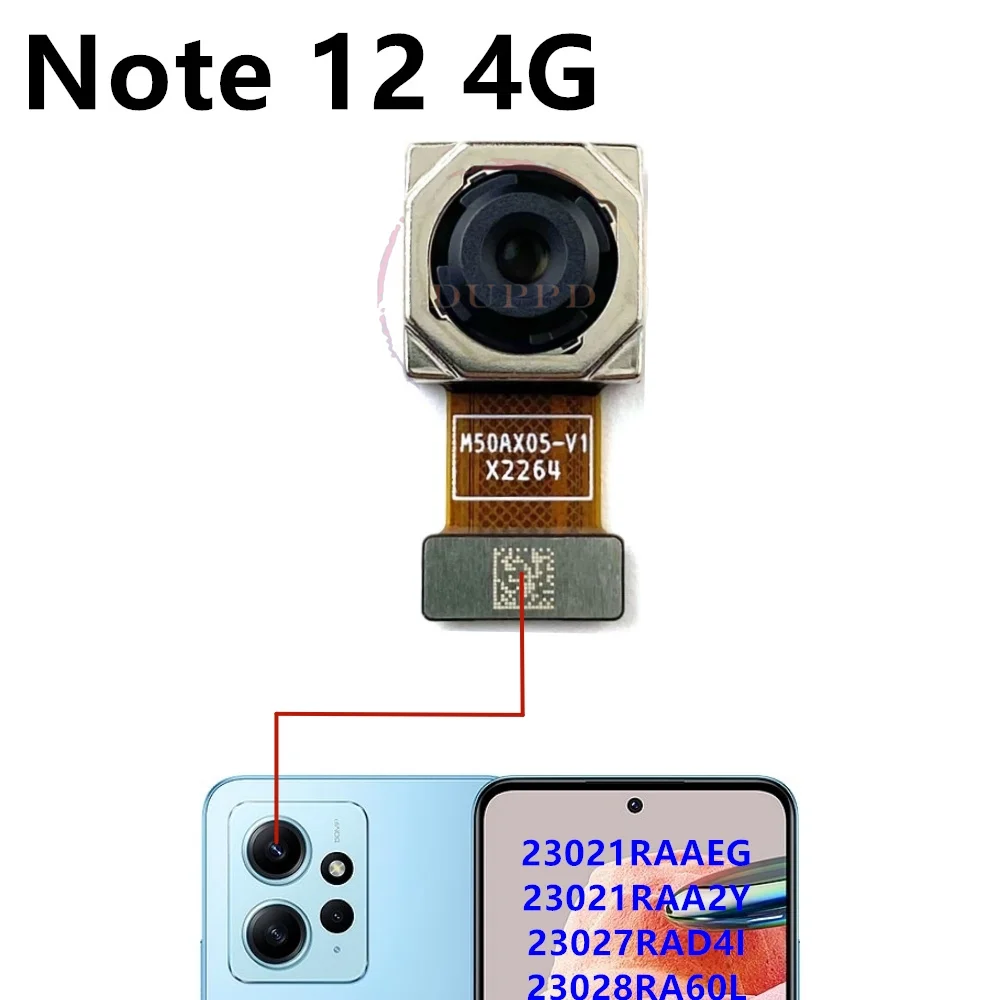 Rear Front Camera For Xiaomi Redmi Note 12 4G 5G Back Selfie Frontal Backside Camera Module Flex Repair Spare Parts