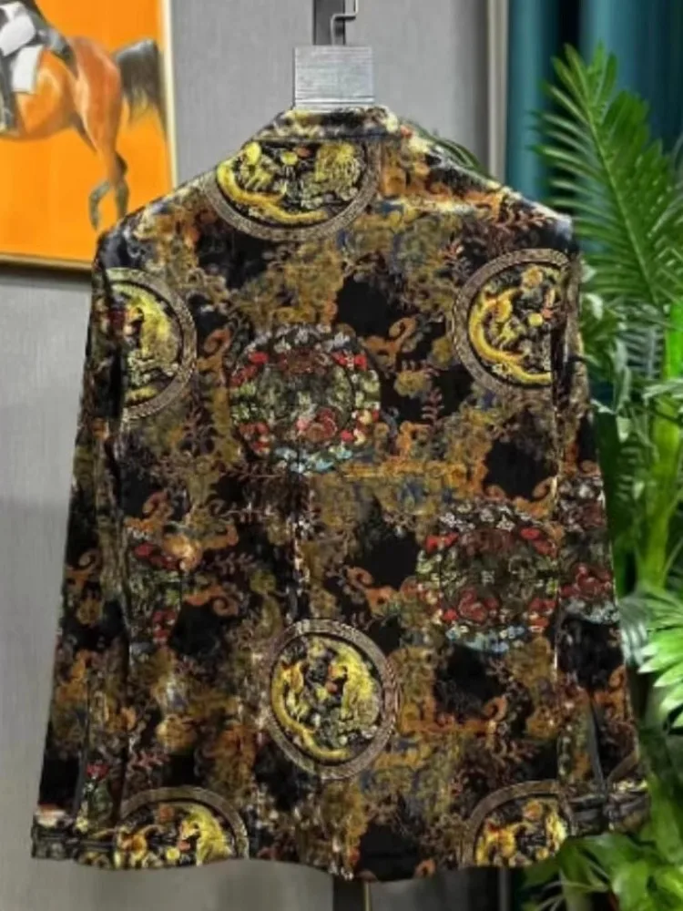 

Spring Autumn Comfortable Velvet Warmth Collar Chinese Sle irt Versatile Faionable Trendy Premium Quali Haome