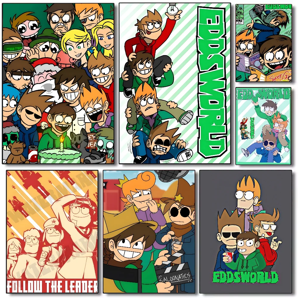 Poster Animated Eddsworld anime Poster HD art sticky wall waterproof home living room bedroom bar aesthetic decoration
