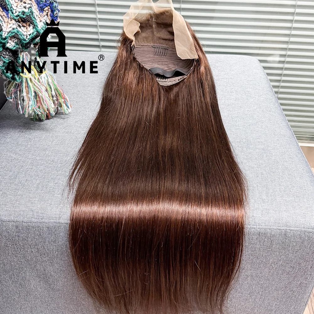 

Шоколадно-коричневый парик из прямых человеческих волос 13x4 # 4 цвета, 22-34 дюйма, прямые 13x4, кружевной фронтальный парик из натуральных волос, плотность 250%, для женщин