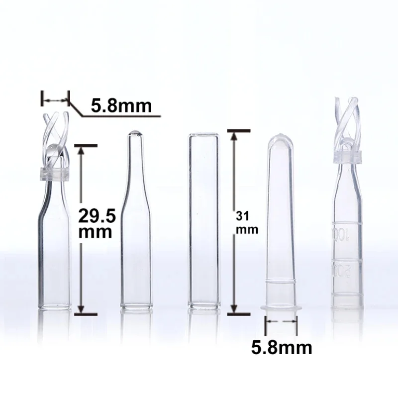 100 Pieces 250ul micro volume glass Vial insert cone bottom with spring feet for 9-425 vial