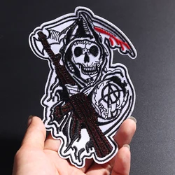 God of Death ( Size: 13.3x9.4cm) DIY Cloth Badges Embroidered Applique Sewing Patch Clothes Stickers Apparel Accessories