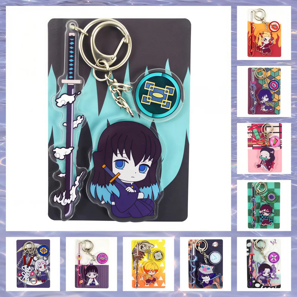 Demon Slayer Acrylic Keychain Muichirou Tanjirou Cartoon Pendant Demon Slayer Action Figure Toy Keychain Student Birthday Gift