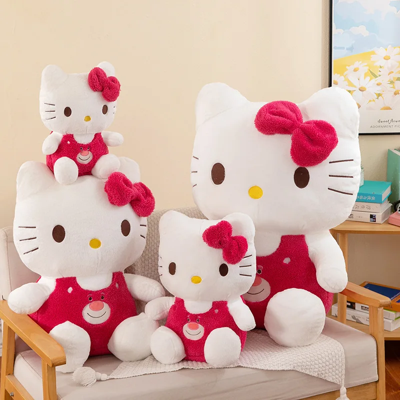 Sanrio ตุ๊กตาตุ๊กตาหนานุ่มลายสตรอเบอร์รี่สุดสร้างสรรค์, ใหม่ของขวัญสำหรับเด็กผู้หญิงของขวัญตกแต่งหมอนสำหรับนอน