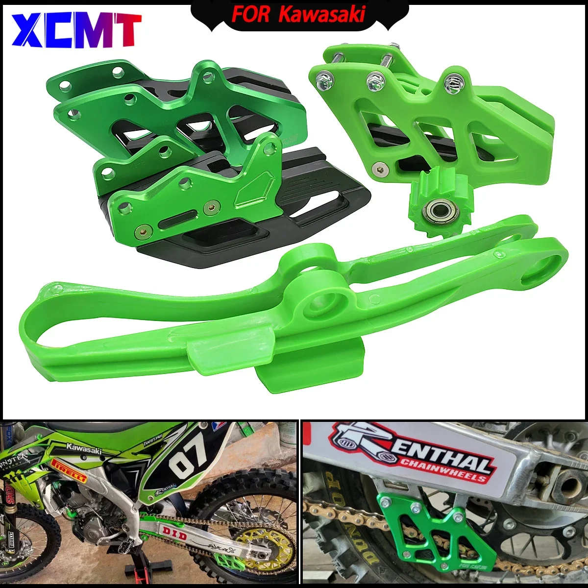 Motocyklowa prowadnica łańcucha CNC Prowadnica suwaka Rolka wahacza Do Kawasaki KX250F KX450F KX250 KX450 250 450 KX 250F 450F KLX450R 450R